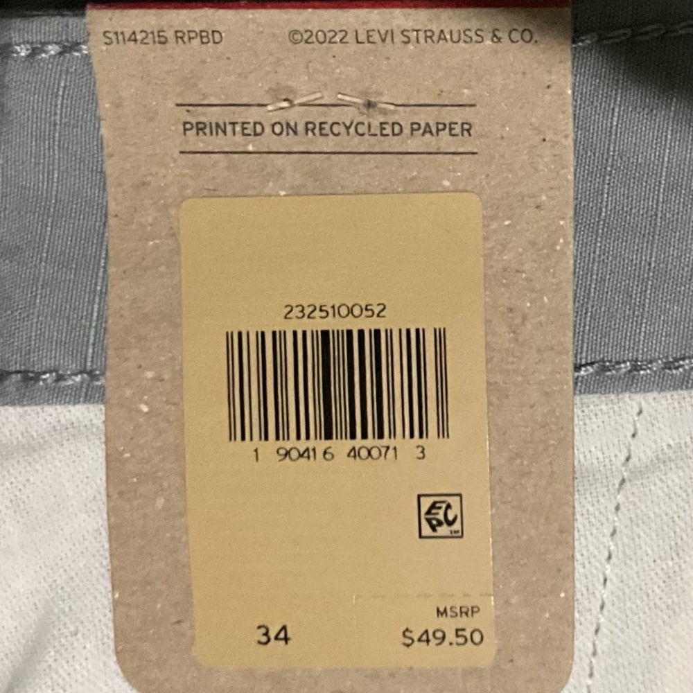 Levi’s Carrier Lt Gray Cargo Shorts Sz 34   NWT - Picture 7 of 12